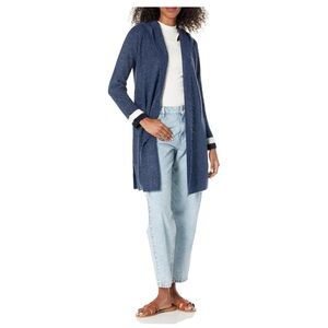 Tommy Hilfiger Women’s Knit Navy Hooded Open Long Cardigan Size 2X NWT
